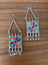 multicolored flower earrings